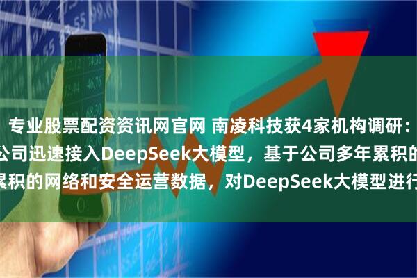专业股票配资资讯网官网 南凌科技获4家机构调研：DeepSeek出现后，公司迅速接入DeepSeek大模型，基于公司多年累积的网络和安全运营数据，对DeepSeek大模型进行本地化部署（附调研问答）